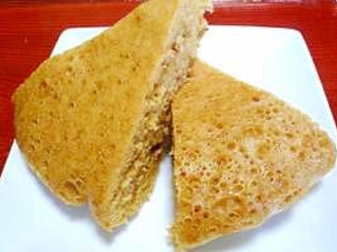 フライパンで黒糖蒸しパン(ホットケーミックス)